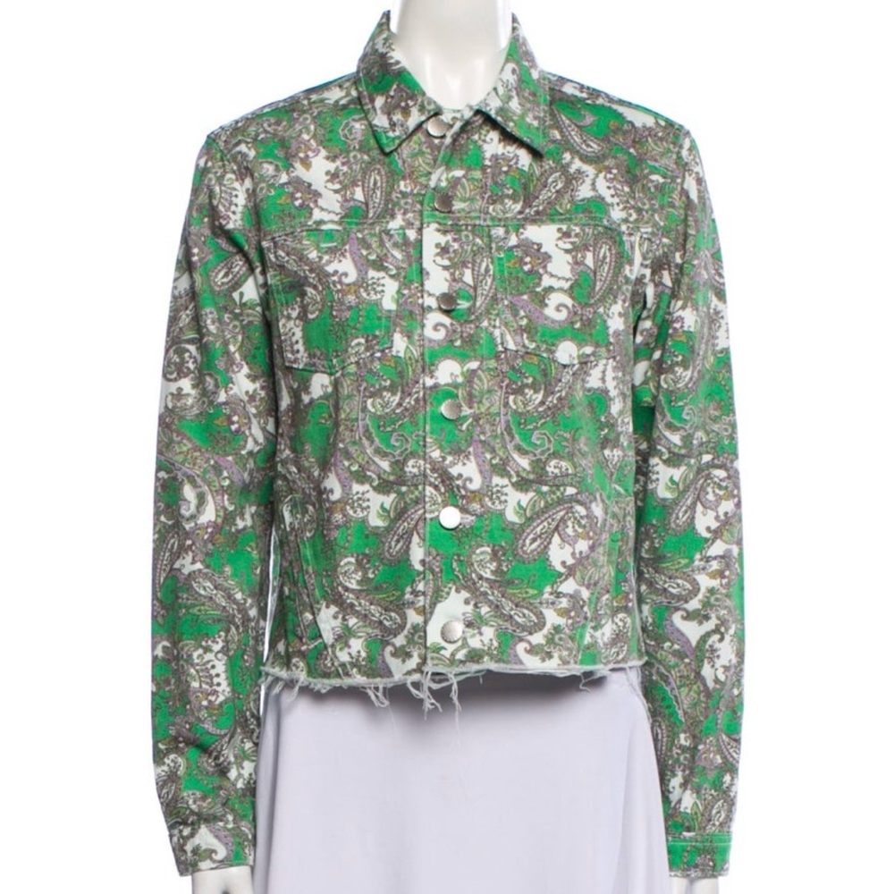L'AGENCE floral print denim jacket